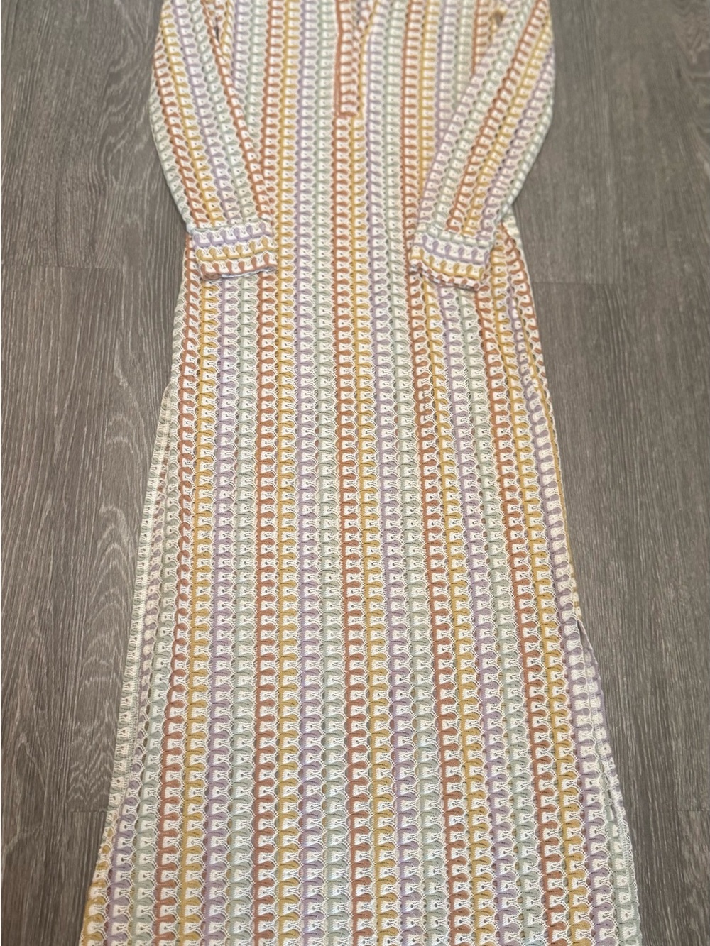 Pastel Striped Knit Maxi Dress - Multi